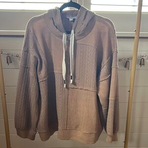 Women’s mixed media Brown hoodie